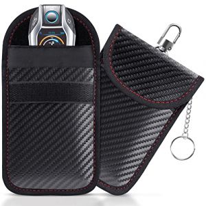 lanpard Lot de 2 Mini Etui Anti RFID Clé Voiture Portable, Pochette Anti RFID Cle Voiture, Etui Blocage RFID pour Clef Voiture Keyless, Protection Antivol Anti Piratage de Télécommande Véhicule (Lanpard, neuf)