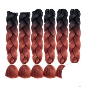 WBLSPA Extensions de Cheveux de tressage de Tresses Jumbo synthétiques pour Les Femmes Texture Noir Bleu Hair-XB31-24inch-CHINA-6Pcs/Lot (guangzhouliyeshangmaoyouxiangongsi 85244, neuf)