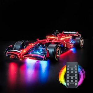 Kit d'&eacute;clairage &agrave; t&eacute;l&eacute;commande compatible avec Lego 42207 Ferrari SF-24 F1 Car (pas de mod&egrave;le), kit d'&eacute;clairage LED compatible avec Lego Ferrari SF-24 F1 Car 42207 Jouet cr&eacute;atif (BrickBling Lighting, neuf)