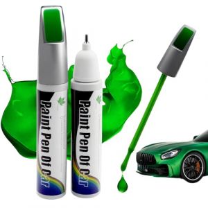 Penriter 2pcs Stylo Retouche Peinture Voiture Vert Clair 24ML, 2-In-1 Peinture Voiture Carrosserie, Stylo Anti Rayure Voiture, Stylo R&eacute;paration des Rayures Auto De Peinture,Stylo Efface Rayure Voiture (YiShengQing, neuf)