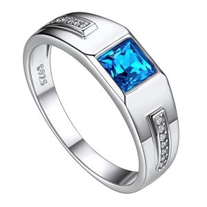 Suplight Bague Homme Argent 925 Chevali&egrave;re Pierre Topaze Bleue Taille 69 (Suplight Jewellery, neuf)