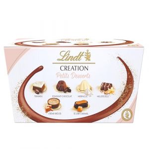 Lindt Boîte de chocolats assortis Creation Dessert Ballotin - 19 pralines, 200g, chocolat blanc et noir (culture et vous95, neuf)
