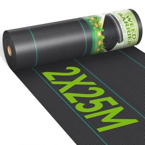 iropro Toiles de Paillage 2m x 25m,50㎡ Geotextile,de Paillage Bache Geotextile Toile Anti Mauvaises Herbes Tissu Perméable à l'eau, Résiste Rayons UV,Anti Repousse -Bâche Anti Mauvaise Herbe Noir (Elektronik Trade, neuf)