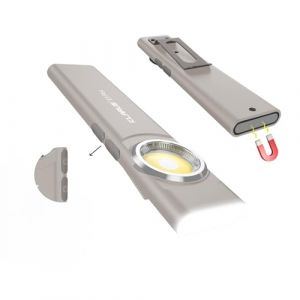 KLARUS E5 Plus Lampe de poche EDC ultra-fine, double interrupteur, triple éclairage, 650 lumens, rechargeable par USB-C, ultra-portable, avec base magnétique et clip de poche (Gris) (Klarus® EU Store, neuf)