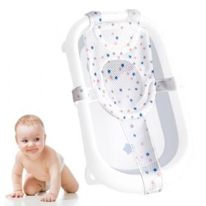 OUDQFCJ Hamac de Bain pour Bébé, Coussin Baignoire Bébé, Siège de Bain pour Bébé, Réducteur Baignoire et Transat de Bain, Filet de Bain Antidérapant pour Bébé 0 à 36 Mois, Pour Nouveau-nés (Mapico, neuf)