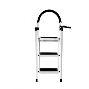 Escabeau 3 Marches, Pliable en Acier Solide et Stable - Marche Pied Pliable, Charge 150 kg - Plateforme de Travail, Antidérapante et Confortable 104 x 57 x 41,5 cm - 3 marches (Blanc) (Hechheu, neuf)