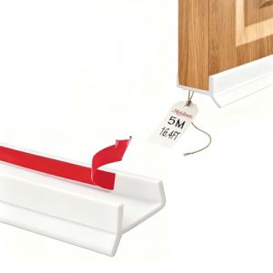 Midslinee 5M Blanc Joint Plinthe Cuisine Profil D&rsquo;&eacute;tanch&eacute;it&eacute; pour Bois de 15 mm 16 mm 17 mm Protection Plinthe, Joint Plinthe Cuisine Profil D&rsquo;&eacute;tanch&eacute;it&eacute; (Xxiao-EU, neuf)