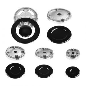 Gorise Kit de capuchon de cuisini&egrave;re en m&eacute;tal, couronne de br&ucirc;leur de cuisini&egrave;re &agrave; gaz, kits de capuchon de flamme de four, cuisini&egrave;re, plaque de cuisson, ensemble de br&ucirc;leurs &agrave; gaz (Gorise, neuf)