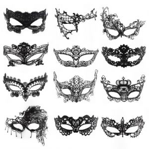 UYUYong 12 Pi&egrave;ces Masque de Mascarade Femme Masque Dentelle Noir Sexy Masque Loup Venitien pour Mascarade Carnaval F&ecirc;te Halloween (HAOQUAN, neuf)