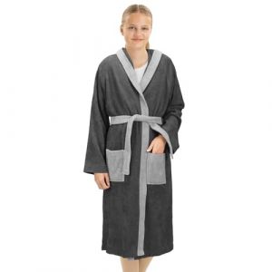 HOMELEVEL Peignoir bain enfant - Robe sortie de bain en coton avec capuche poches et ceinture - Peignoir de bain fille gar&ccedil;on douche plage piscine (SX-Commerce, neuf)