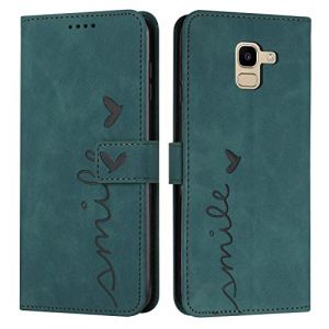 EATCYE Coque pour Samsung Galaxy J6 2018, &Eacute;tui Housse en Cuir PU Premium Samsung Galaxy J6 2018, Magnetique Flip [Pochette de Portefeuille], Etui de Protection pour Samsung Galaxy J6 2018 (Vert) (EATCYE EU Direct Store, neuf)