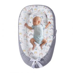 R&eacute;ducteur de Lit B&eacute;b&eacute; 85x50cm en Coton, Nid B&eacute;b&eacute; Portable, avec Bords de Protection, pour Nouveau-n&eacute;, Couffin de Voyage Portable, Insert Amovible Lavable (A) (TELERAR STORE S.R.L., neuf)