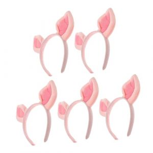 ULTECHNOVO 5pi&egrave;ces Serre-t&ecirc;te Oreilles de Cochon pour D&eacute;guisement Animal Accessoire de Cosplay pour Halloween Bandeau pour Cheveux Lot (Chad Bi, neuf)