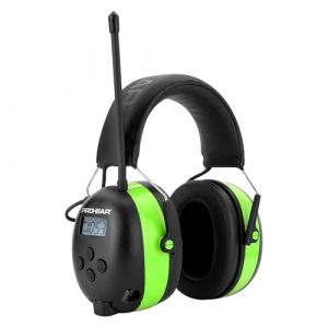 PROHEAR 033 Bluetooth Casque Anti Bruit avec FM/AM Radio, Protection Auditive Chargeable avec Technologie BT 5.4, SNR 31 dB/NRR 25dB pour Debroussailleuse, Chantier, Atelier, Jardin et Tonte - Vert (Khanswell, neuf)
