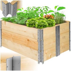 TecTake&reg; Lit de Jardin 3X Carr&eacute; Potager sur&eacute;lev&eacute;, Bac &agrave; semis Jardiniere Pliable en Bois, Cadre pour Plate-Bande sur&eacute;lev&eacute;e, Am&eacute;nagement Serre de Jardin Jardiniere Exterieur Grande Taille 120x80x19cm (TECTAKE FRANCE SAS, neuf)