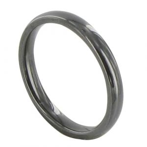 LES POULETTES BIJOUX - Bague Anneau de C&eacute;ramique Noire - 3mm - taille 60 (Les Poulettes Bijoux, neuf)