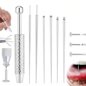 LAKPYN Piercing Aiguilles Outil pour Changer Bijoux Fil d'Insertion sans Kit Per&ccedil;age Corporel pour Oreille Nez L&egrave;vre Ventre pince piercing piercing oreille piercing nez piercing labret levre (KhmelRenniger O&Uuml;, neuf)