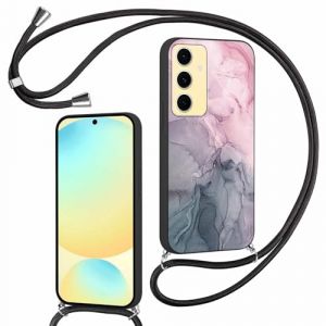 Foonary Coque pour Samsung Galaxy S24 FE avec Cordon de Collier, Aesthetic Marbre Motif &Eacute;tui Housse R&eacute;glable Lanyard Corde, Souple Silicone Antichoc Protection Case pour Samsung S24 FE 6,7", Marbre 4 (BAROR TRADING, neuf)