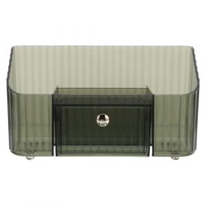 OSALADI Pr&eacute;sentoir de Maquillage Multi-Compartiments Vert avec Tiroirs Bo&icirc;te de Rangement Transparente pour Cosm&eacute;tiques Rouge &agrave; L&egrave;vres Lotions et Parfums Organisateur de Coiffeuse (Original MJW, neuf)