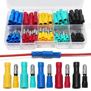 YIXISI 110 Pi&egrave;ces Cosse C&acirc;ble &Eacute;lectrique, M&acirc;le et Femelle Connecteurs Bullet Kit, Isol&eacute;es Cosse Electrique Cylindriques (22-16 AWG) (YXS-DE, neuf)
