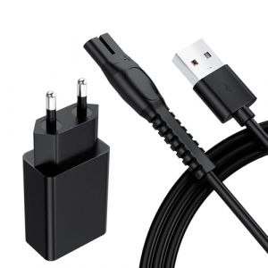 Charguer 5V Compatible avec Phillips One Blade 360 Rasoir QP2724 QP2734 QP2824 QP2834 MG5910 QP4631 pour Philipp Tondeuse Electrique Remplacement Adaptateur Secteur Cable Alimentation (Bouge-FR, neuf)