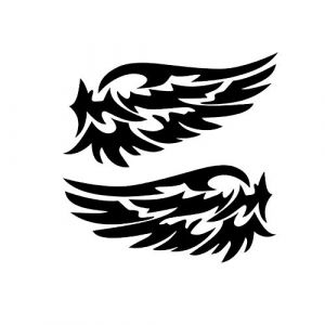 Autocollant r&eacute;fl&eacute;chissant pour r&eacute;troviseur de voiture avec ailes d'ange - Noir (TiantechKong, neuf)