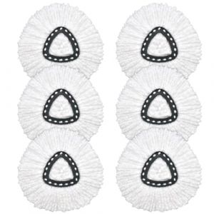 GFRED Lot de 6 Balai Serpillère Microfibre Remplacement Compatible avec Vileda Turbo 3 en 1 EasyWring and Clean Recharge Têtes de Balai Serpillère Convient à Tous Les Types de Sols (Blanc 6Pcs) (G-fred, neuf)