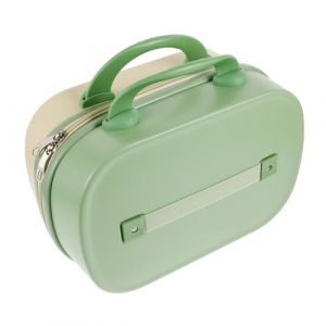 Homoyoyo Trousse De Maquillage Professionnelle Bicolore 14 Pouces Portable L&eacute;ger Multifonction Femme Voyage Cosm&eacute;tique Organisateur Rigide Jaune Vert (HuanYH, neuf)