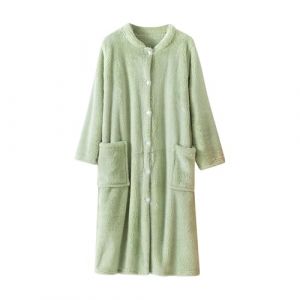Flodxo Peignoirs Moelleux pour Femmes Chauds et Douillets Peignoir L&eacute;ger Robe de Chambre d'Hiver en Polaire Douce Manches Longues Boutonn&eacute;e Longs Cardigans avec Poches Robe de Chambre en Peluche Ours (JUNLEIJINGXUAN, neuf)