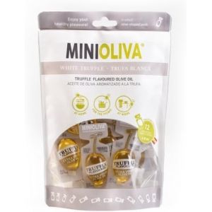 MINIOLIVA Huile d&rsquo;Olive Vierge Extra Aromatis&eacute;e &agrave; la Truffe Blanche &ndash; 12 Capsules Individuelles Pratiques de 8 ml d&rsquo;Huile d&rsquo;Olive Vierge Extra Premium &agrave; la Truffe Blanche Aromatique (Good4 you, neuf)