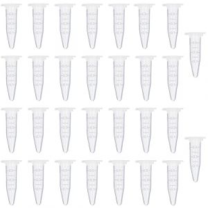 30 Pièces tubes à centrifuger,Tube à Centrifuger Transparent,Plastique Tube Microcentrifugeuse avec couvercle,Micro Tubes à Essai Flacon,pour l'analyse d'échantillons en Laboratoire(0.5ml) (Ji chen fan shop, neuf)