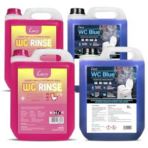 Pack WC Rinse 10L + WC Blue 10L | Additif pour le Réservoir de Toilette et Additif pour les Eaux Noires des Caravanes et des Camping-Cars | Produit WC Chimique Camping Car (MUNTRADE, neuf)