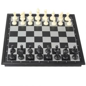 Echiquier Magnetique Jeu d'Échecs Voyage Jeux d'Echec Pliable Jeu Echec Voyage Échiquiers Noir et Blanc Portable Chess Board avec Échecs pour Les Enfants et Adultes (25x25 cm) (qizhiparty, neuf)