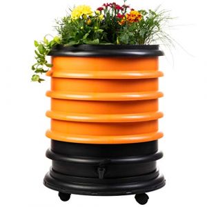 WORMbox | Lombricomposteur 4 Plateaux Orange + Jardini&egrave;re | 64 litres | Compostez Vos d&eacute;chets organiques, Les vers de Terre/lombrics produisent du lombricompost (Ferme du Moutta, neuf)