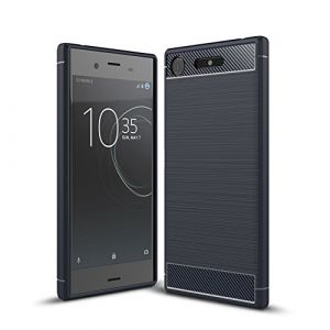 Cruzerlite Coque Sony Xperia XZ1, Carbon Fiber Shock Absorption Slim TPU Cover for Sony Xperia XZ1 (2017) (Blue) (Swiss case Limited, neuf)