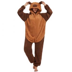 Luojida Combinaison Unisexe Adulte Pyjama Onesies Animal Cosplay Panda Deguisement Deguisement Halloween Femme Homme a Capuche ‌Zip Kigurumi Halloween Costume Animaux Carnaval (Luojida, neuf)