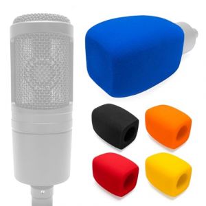 Voarmaks AT2020 Housse de micro en mousse pour pare-brise compatible avec Audio-Technica AT2020 AT2035 AT2040 AT2050 ATR2500 ATR2500X AT4040 AT4033A AT4050 BP40, 1 filtre anti-pop rectangulaire &agrave; (MusicMate2015, neuf)