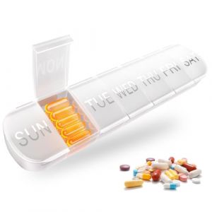 NICEIN®Pilulier Journalier | Semainier Medicament | Pilulier Semainier Matin et Soir sans BPA | Boite Medicaments 7 Jours Résistant à l'humidité | Peut Stocker des Vitamines (Rectangulaire – Blanc) (Laitaotao, neuf)