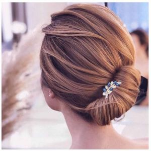 Aneneiceera Peigne À Cheveux Vintage En Strass Barrette Feuille De Cristal Or Peigne Barrette À Cheveux Cz Coiffe De Mariage Peigne Décoratif Accessoires De Cheveux Pour Femmes (bleu) (Aneneiceera-EUR, neuf)