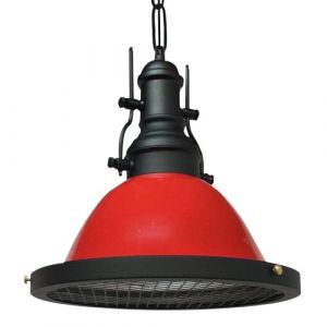 bamyum Turami Suspension Luminaire Industrielle, Lustre Salon de 32 cm, Lustre Cuisine en Métal, Vintage Lampe de Chambre, Salle à Manger, Couloir, Lampe à Suspension Industrielle, Plafond Rouge (bamyum, neuf)