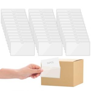 36 Pi&egrave;ces Porte Etiquette Adhesif, 10 x 6 cm Porte-&eacute;tiquettes, Autocollantes en Plastique transparent, Pochettes Adh&eacute;sive Transparente, Pochette Adh&eacute;sive Carte de Visite, pour Bureau Maison &Eacute;cole (ruifankai, neuf)