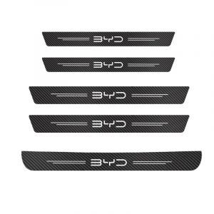 FUWUDI 5 Pi&egrave;ces Seuil de Protection Porte Fibre de Carbone Noir, Sticker Autocollant pour BYD Seal U DM-i 2023 2024 2025, Protection Seuil de Porte de Voiture, Accessoires (GHBGYJURF, neuf)