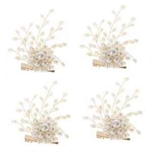 GALPADA 4 Pièces broche bouquet de mariage artificiel bouquet de bal pinces à cheveux pour femmes barrettes pour cheveux femme pince à cheveux de mariée occasion dameuse soiree beads perle (Hargrove Hare, neuf)