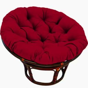 AZMAHT Grand Coussin Rond pour Chaise, Coussin &eacute;pais pour Chaise &agrave; Bascule d'ext&eacute;rieur, Coussin de Si&egrave;ge pour Panier Suspendu en Rotin, Coussin de Remplacement pour Nid d'Oeuf,Wine Red,50&times;50 (QIAOYANLONG, neuf)