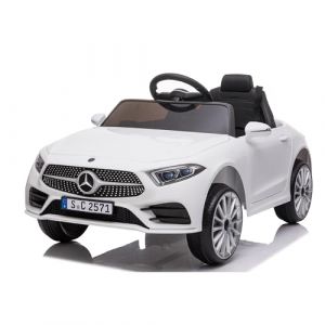 Baroni Toys Voiture &Eacute;lectrique pour Enfants Mercedes AMG BabyCar &Eacute;lectrique Tout &Eacute;quip&eacute;e, Voiture T&eacute;l&eacute;command&eacute;e avec Si&egrave;ge en Plastique et Portes Ouvrantes (Blanc) (Baroni Home, neuf)