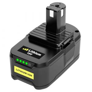 Ibanti 18V 5,5Ah P108 Remplacement pour Ryobi Batterie RB18L50 RB18L40 RB18L25 RB18L15 RB18L13 P108 P107 P122 P104 P105 P102 P103 avec Indicateur LED (Noir Vert) (FR-Ibanti, neuf)