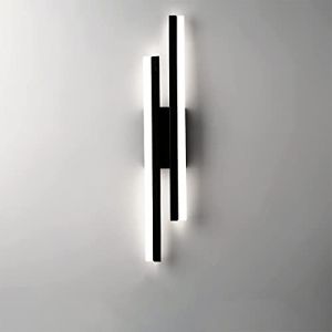 GPNFGTL Applique Murale LED &Agrave; Gradation Tricolore Applique Murale D'int&eacute;rieur Moderne Simple Appliques Murales Noires &Eacute;clairage Longue Bande Fixation Murale De Chevet Toile De Fond TV Lanterne Murale (RISHX, neuf)