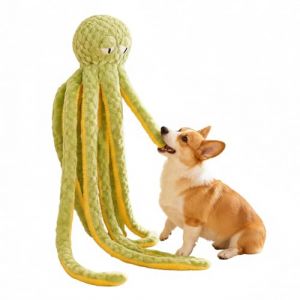 Duuclume Jouet &agrave; m&acirc;cher interactif pour chien en forme de pieuvre g&eacute;ante de 1 m de long &ndash; Jouet couineur interactif &agrave; m&acirc;cher pour chiens de taille moyenne et grande (vert) (Duuclume, neuf)
