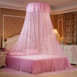 Odot Ciels de Lit Enfants pour Fille et Garcon, Ciel de lit B&eacute;b&eacute; Tente Lit Princesse, Baldaquin Moustiquaire D&eacute;coration pour D&ocirc;me Chambre d'Enfant et Salle de Jeux (rose,65x270cm) (Odot, neuf)