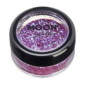 Shaker brillant iridescent par Moon Glitter (Paillette Lune) &ndash; 100% de paillettes cosm&eacute;tique pour le visage, le corps, les ongles, les cheveux et les l&egrave;vres - 5g - Violet (NeonBeauty, neuf)